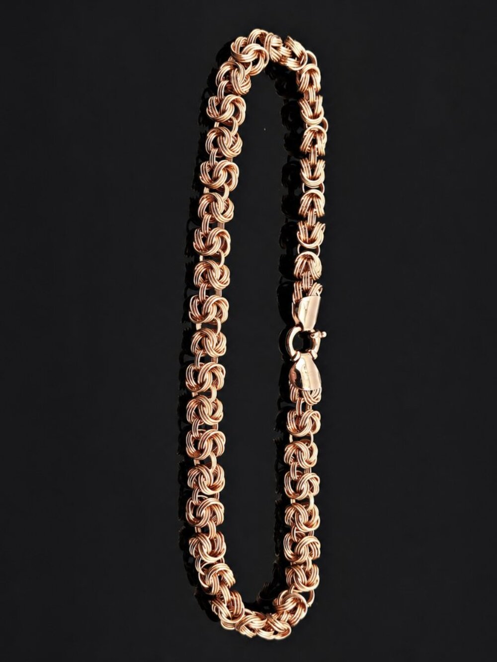 Milor Italy Bronze Byzantine Chain Necklace 18 Inch Rose Gold Tone